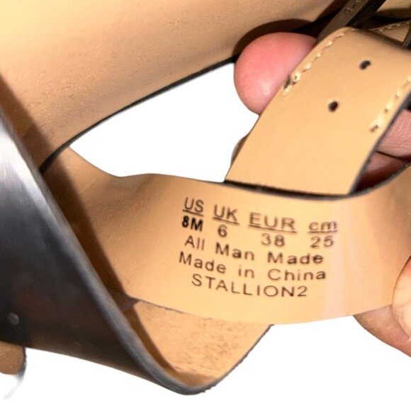 Franco Sarto black ethnic cork platform high sandals shoes 8 EUC - Picture 2 of 7